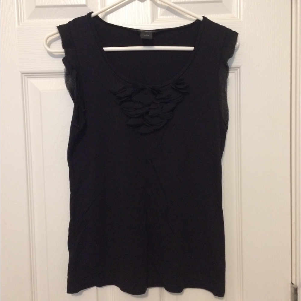 Ann Taylor black ruffle shirt